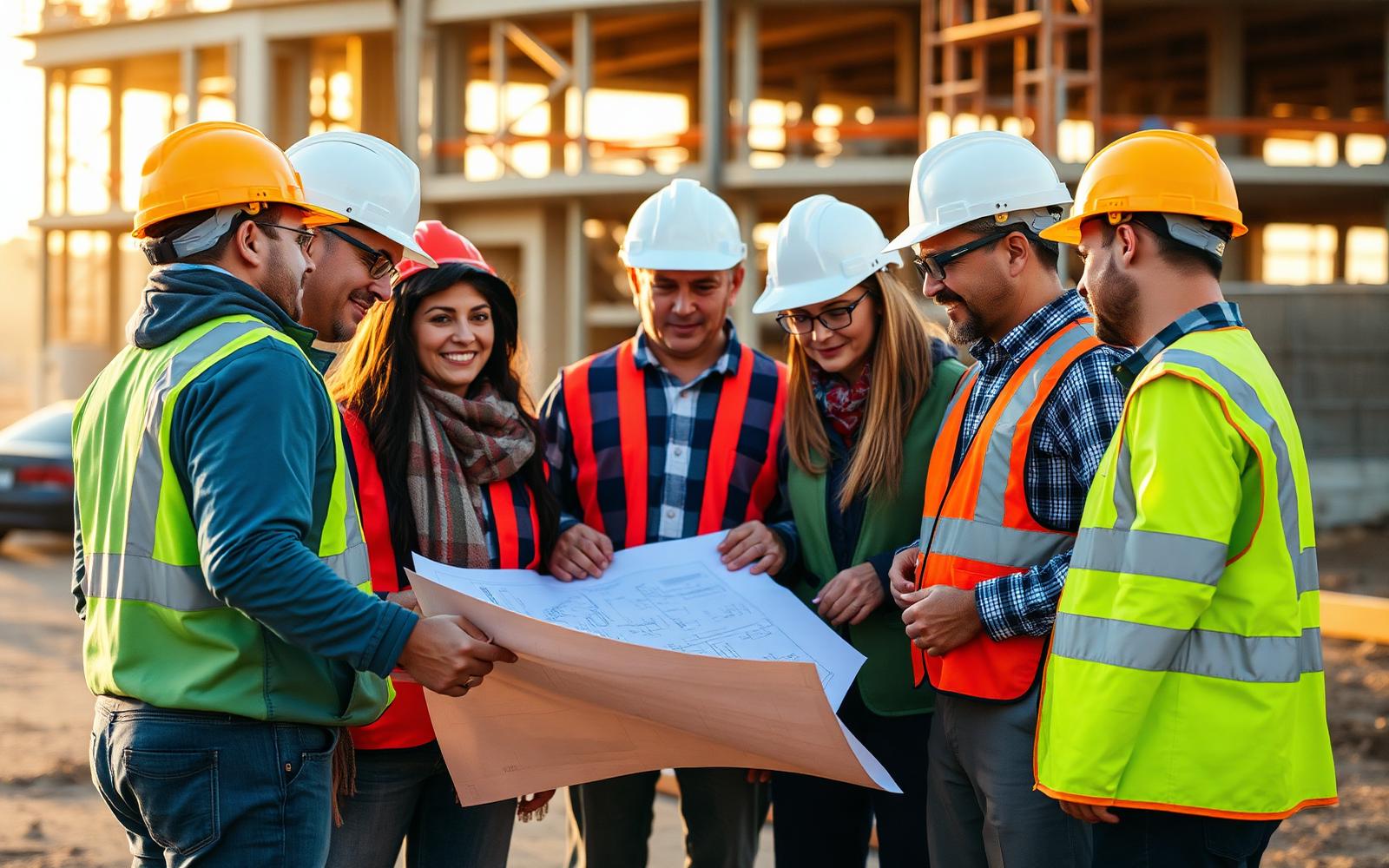 Westlund Construction team reviewing plans